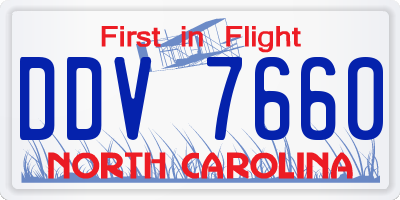 NC license plate DDV7660