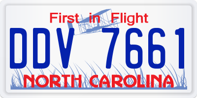 NC license plate DDV7661
