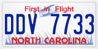 NC license plate DDV7733