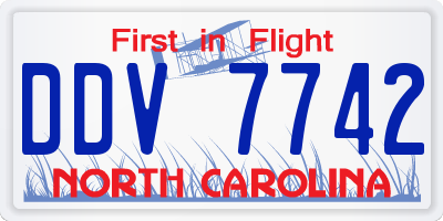 NC license plate DDV7742