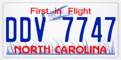 NC license plate DDV7747