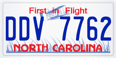 NC license plate DDV7762