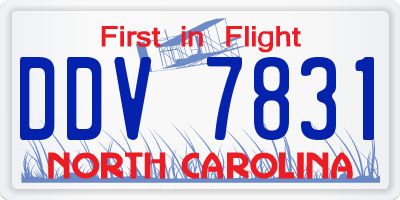 NC license plate DDV7831