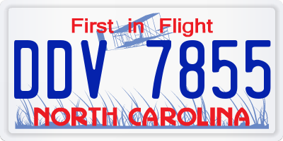 NC license plate DDV7855