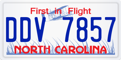 NC license plate DDV7857