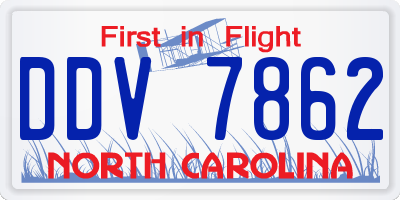 NC license plate DDV7862
