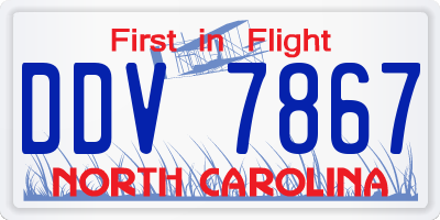 NC license plate DDV7867