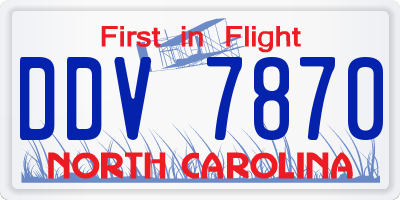 NC license plate DDV7870