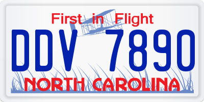 NC license plate DDV7890