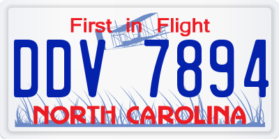 NC license plate DDV7894