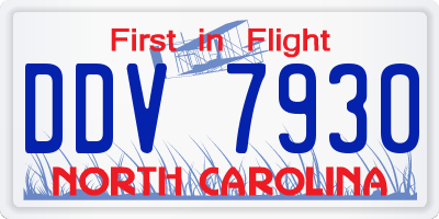 NC license plate DDV7930
