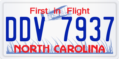 NC license plate DDV7937