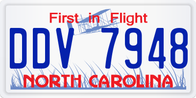 NC license plate DDV7948