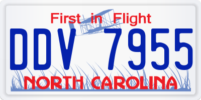 NC license plate DDV7955