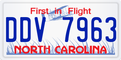 NC license plate DDV7963