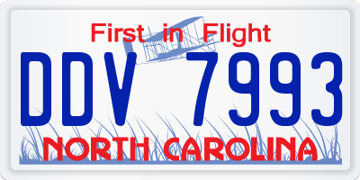 NC license plate DDV7993