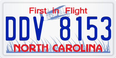 NC license plate DDV8153