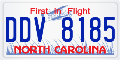 NC license plate DDV8185