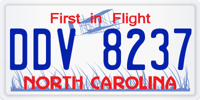 NC license plate DDV8237