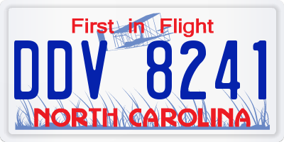 NC license plate DDV8241