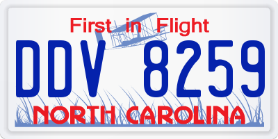 NC license plate DDV8259