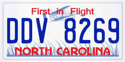 NC license plate DDV8269