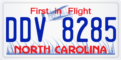 NC license plate DDV8285
