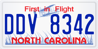 NC license plate DDV8342