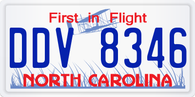 NC license plate DDV8346