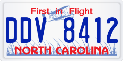 NC license plate DDV8412