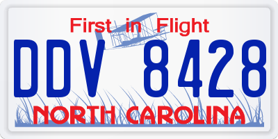 NC license plate DDV8428