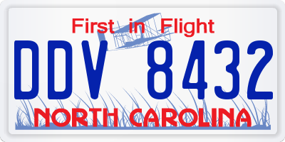 NC license plate DDV8432