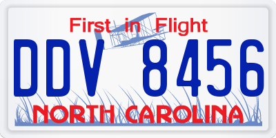 NC license plate DDV8456