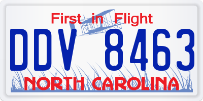 NC license plate DDV8463