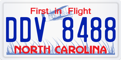 NC license plate DDV8488