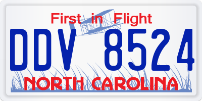 NC license plate DDV8524