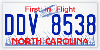 NC license plate DDV8538