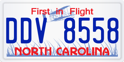NC license plate DDV8558