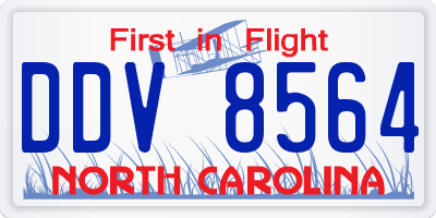 NC license plate DDV8564