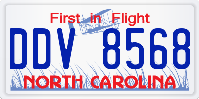 NC license plate DDV8568