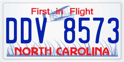 NC license plate DDV8573