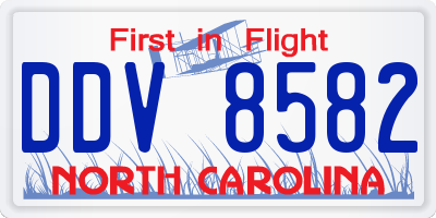 NC license plate DDV8582