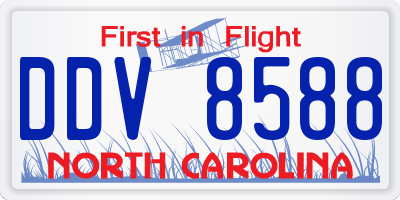 NC license plate DDV8588