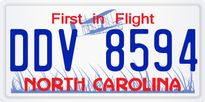 NC license plate DDV8594