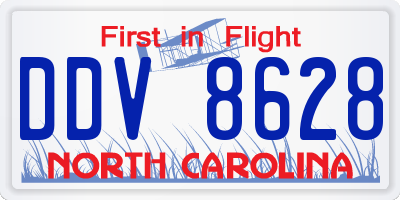 NC license plate DDV8628