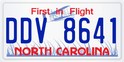 NC license plate DDV8641