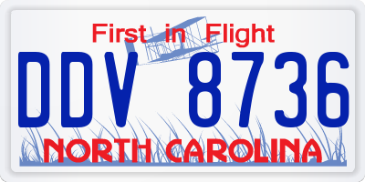 NC license plate DDV8736