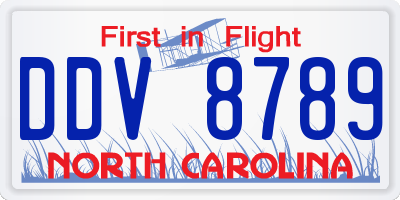 NC license plate DDV8789