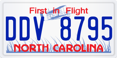 NC license plate DDV8795