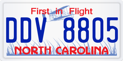 NC license plate DDV8805